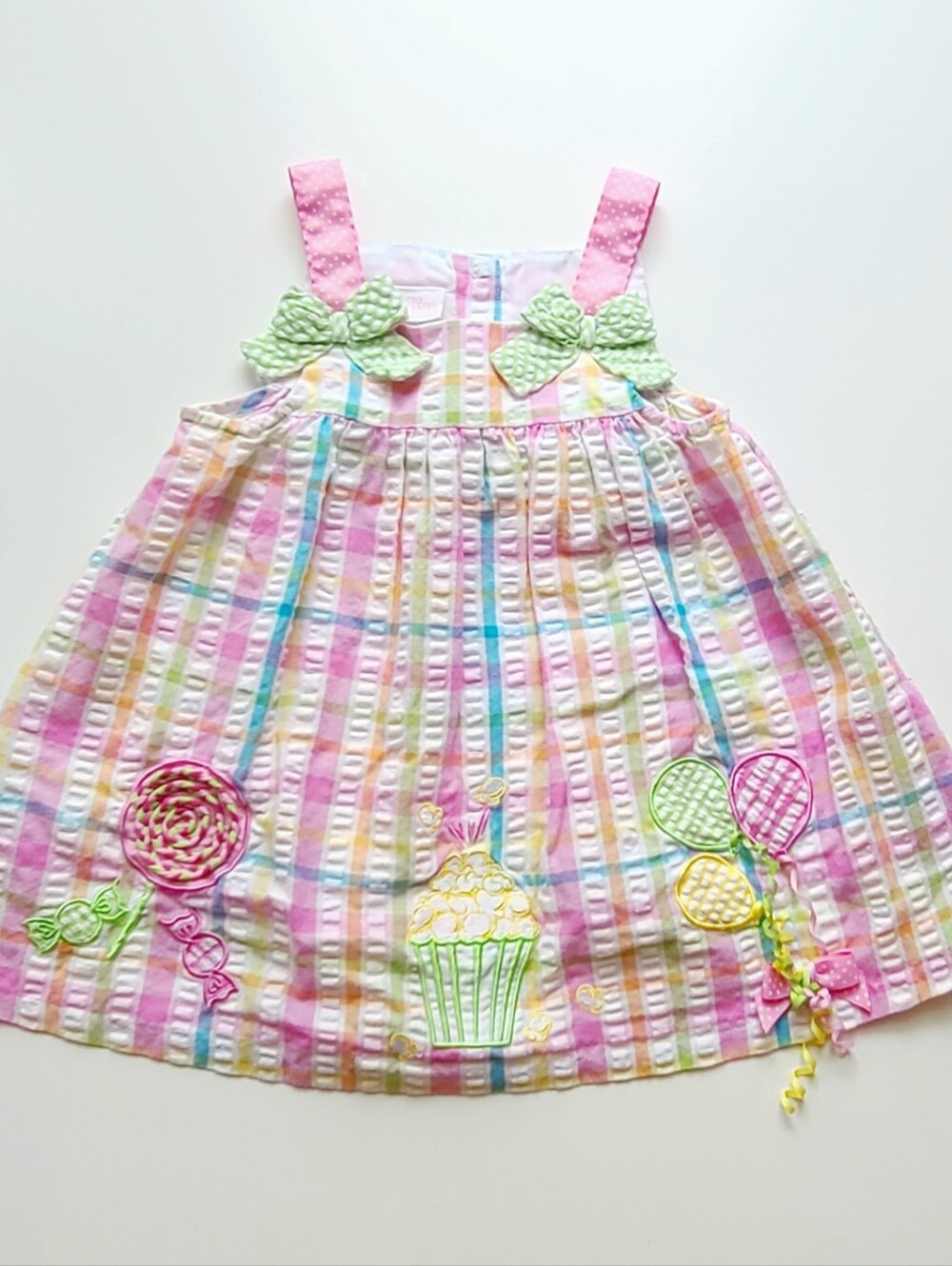 Plaid Seersucker Dress Girls Size 18 Months Bonnie Baby